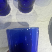 6 броя чаши от синьо стъкло, снимка 5 - Чаши - 44745433