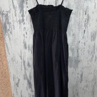 Нова 42 номер дълга спортно елегантна ежедневна черна памучна рокля ластична горна част , снимка 5 - Рокли - 41676561