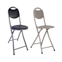 Метален стол/ табуретка, с облегалка, сгъваем стол, 30x40см, до 70кг, снимка 3 - Столове - 42414657