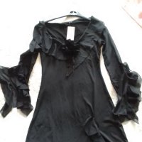  Mалка черна рокля/туника ,НОВА,размер М, снимка 9 - Рокли - 40570410