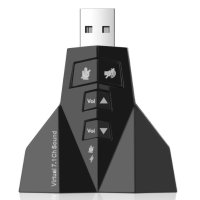 Универсален Портативен Аудио Адаптер USB 3D 7.1 Канала 4х Порта Двойна Звукова Карта 3.5мм Микрофони, снимка 3 - Други - 41021035