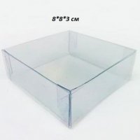8-8-3 см прозрачна ниска кутия кутии за ръчна изработка сувенир сапун фигурка кутийка
