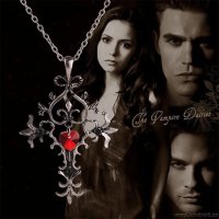 Колие Кръст Червено сърце от Дневниците на вампира / The Vampire Diaries, снимка 2 - Колиета, медальони, синджири - 44238818