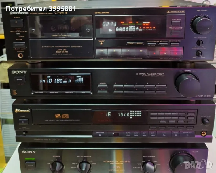 Висок клас двуглав стерео касетен дек Pioneer, mod. CT-449

, снимка 1