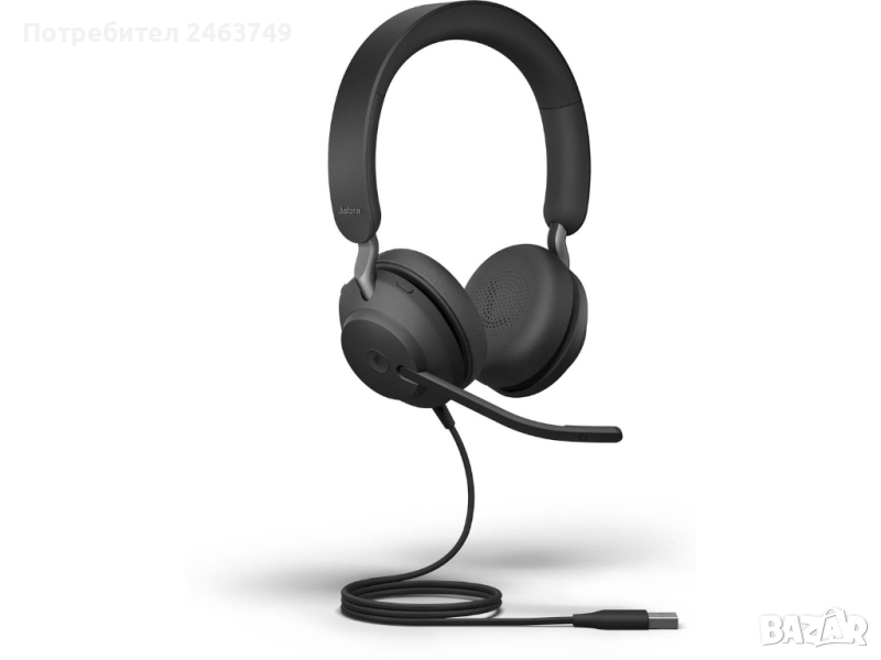 Професионални слушалки JABRA Evolve2 40, USB, Черен, снимка 1
