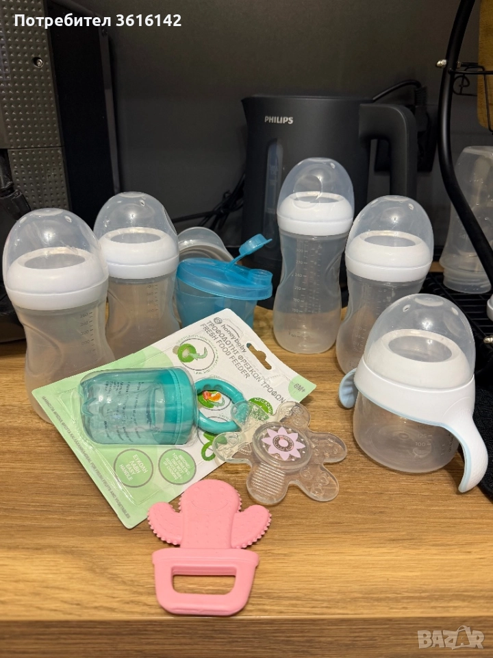 Комплект шишета на Philip’s avent с ПОДАРЪЦИ, снимка 1