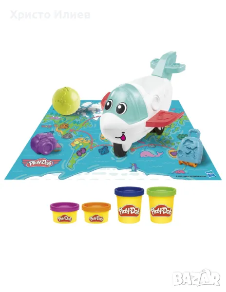 PLAY DOH Пластелин Самолет изследовател с карта на света, снимка 1