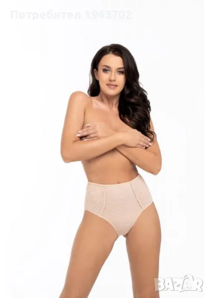 Бикини с висока талия в бежов цвят BBL2008, снимка 1
