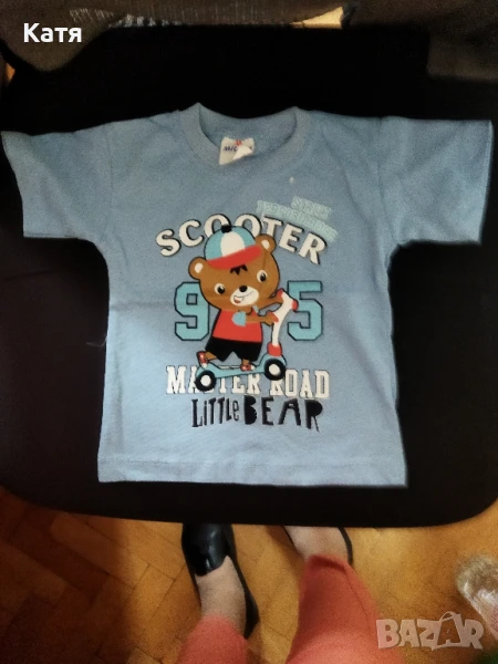 памучна тениска с картинка мече, снимка 1