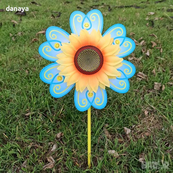 3600 Вятърна въртележка за градина балкон Цвете със слънчоглед, снимка 1