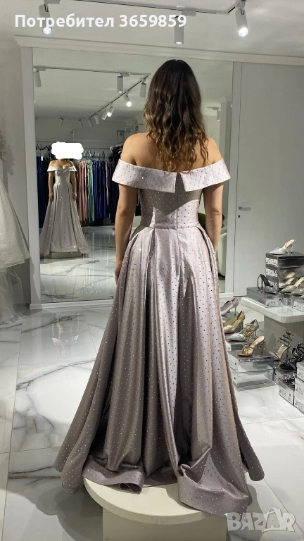 Лилава бална рокля с камъчета, снимка 1
