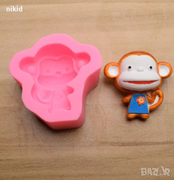 Маймуна Маймунка Тошко силиконов молд форма фондан шоколад гипс, снимка 1