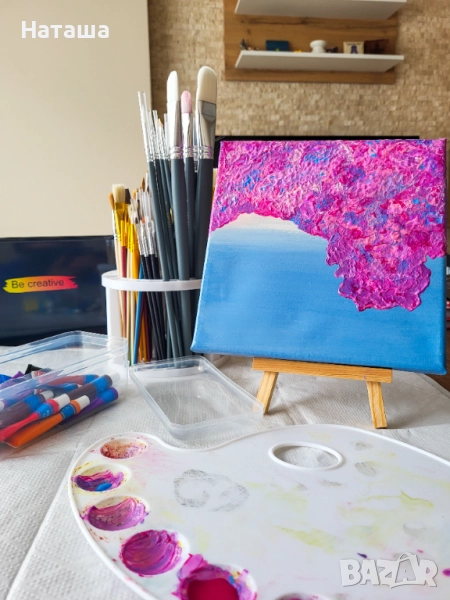 Картина на платно 20х20 с акрил, снимка 1