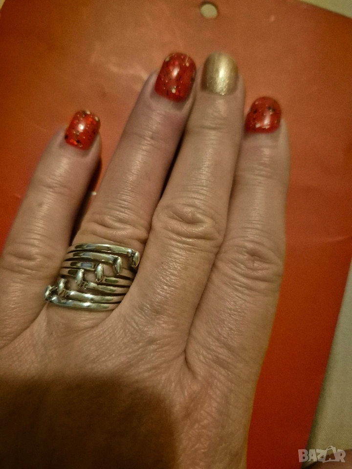 интересен сребърен пръстен, снимка 1