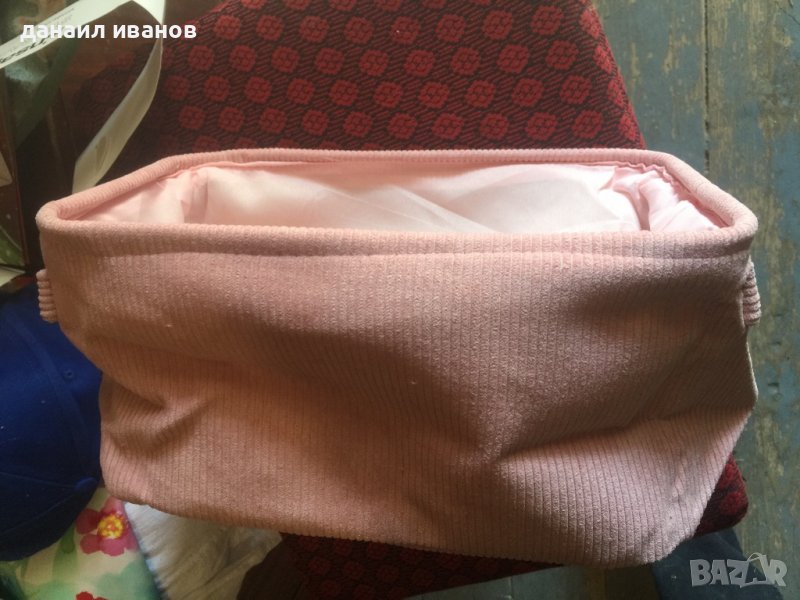 Розова кошница от кадифе ш.19/д.31, снимка 1