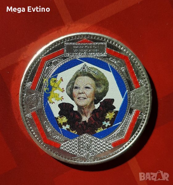 Възпоменателна монета 5 евро - Beatrix, 100 години Mint House, 2011, с цвят ! , снимка 1