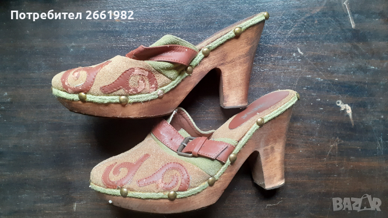 Красиви чехли с дървен ток, снимка 1