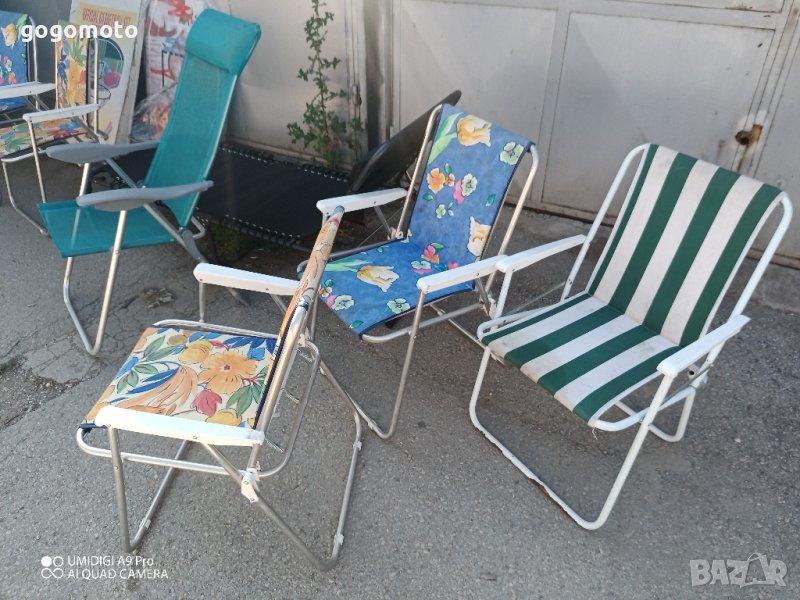 сгъваем алуминиев стол за плаж, шезлонг, туристически стол, снимка 1