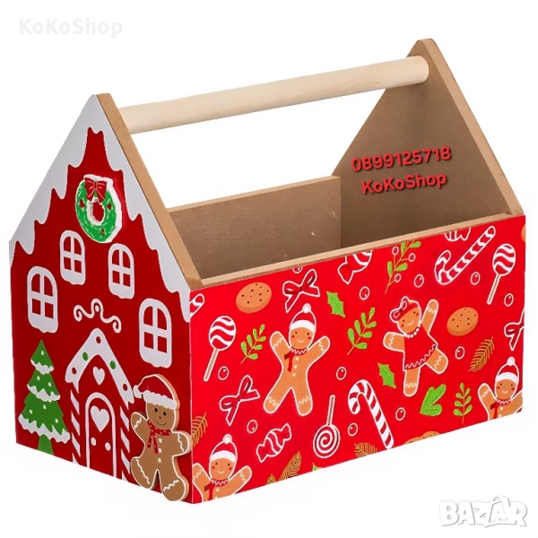 Коледна щайга-25x15x20 см./дървена щайга, снимка 1