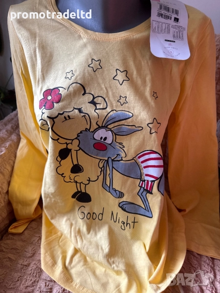 Качествена дамска пижама Vienetta трико дълъг ръкав панталон, снимка 1