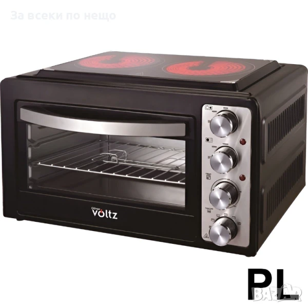 Електрическа готварска печка Oliver Voltz OV51441A38 38L Два стъклокерамични котлона Черна Код P832, снимка 1
