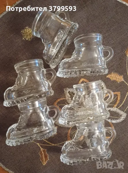 Стъклени чаши-ботушчета, снимка 1