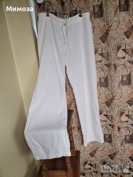 Бял ЛЕНЕН панталон- 40/42  размер, снимка 1