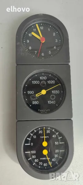 Хигрометър, термометър, барометър, часовник, снимка 1