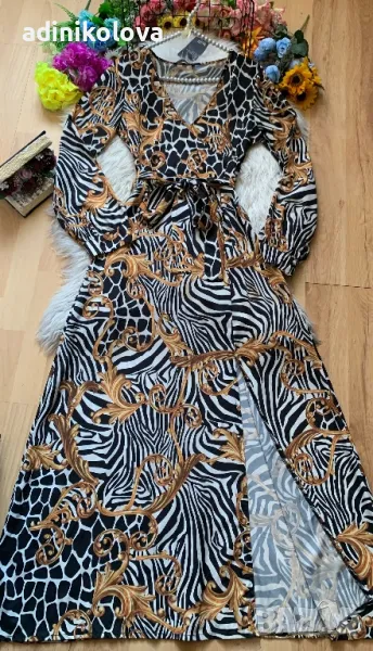 Нова дълга рокля с принт, снимка 1