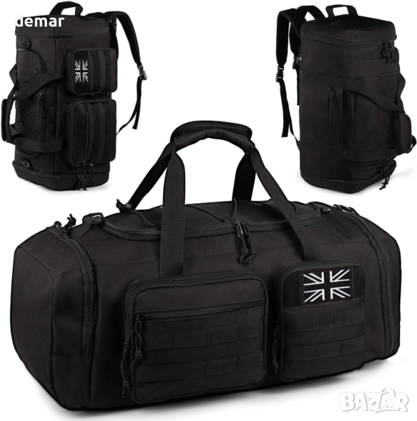 Тактическа спортна чанта, 50 литра, голяма, 3 в 1 с отделение за обувки, снимка 1