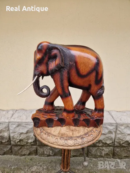 Огромна антикварна колекционерска дървена фигура статуетка , снимка 1