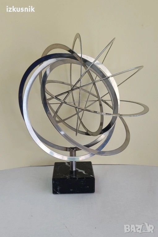 Пластика от инокс и мрамор– армирална сфера, снимка 1