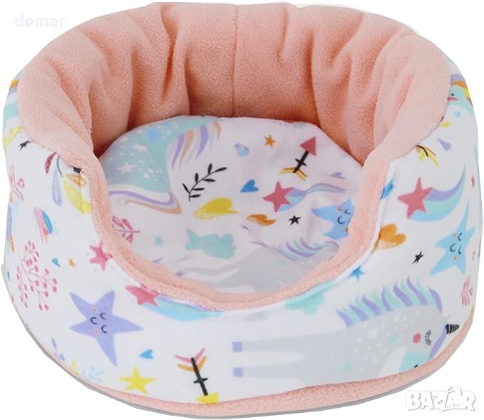 Kavee Легло за гушкане за морско свинче, удобен памук и полар, машинно пране, 25см диаметър, снимка 1