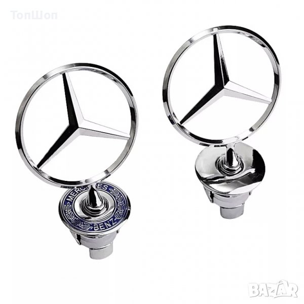 Емблема за Mercedes - Silver - Мерник за Мерцедес, снимка 1