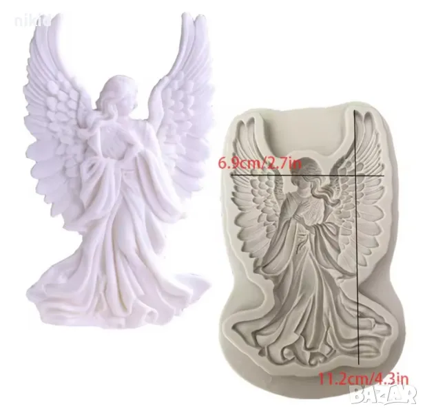 Права жена ангел силиконов молд форма фондан шоколад гипс декор украса , снимка 1