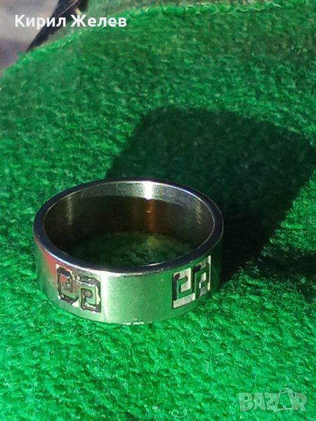 КРАСИВ СТОМАНЕН ПРЪСТЕН ХАЛКА с ВЕРСАЧЕ ОРНАМЕНТИКА 19626, снимка 1