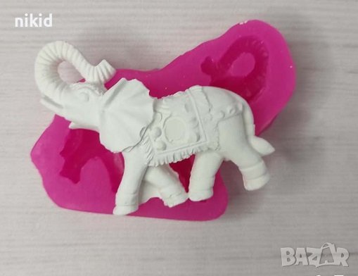 Слон слонче с наметало силиконов молд форма фондан гипс декор украса, снимка 1