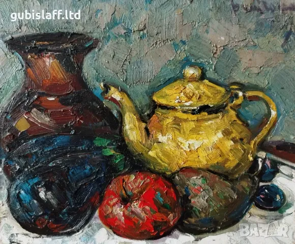 Картина, натюрморт с жълт чайник, худ. Данаил Цонев, 2023 г.