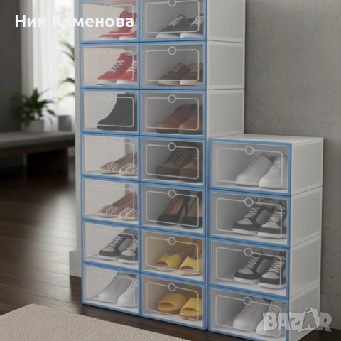 12 x  кутии за съхранение SHOEZY – повече ред, повече място, нулев хаос, снимка 2 - Други - 52698523