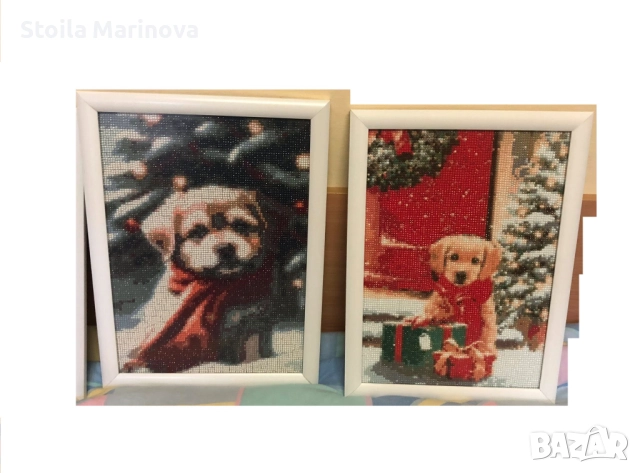 Коледни диамантени гоблени  с рамка, снимка 4 - Гоблени - 52414777