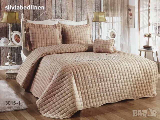 ПРОМОЦИЯ! -15% за луксозна едноцветна кувертюра(шалте) за спалня с калъфки, снимка 2 - Покривки за легло - 41413585