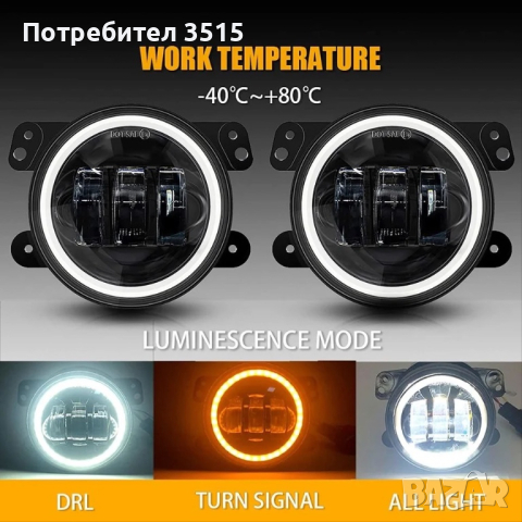 LED + DRL халогени  + Angel Eyes, снимка 5 - Аксесоари и консумативи - 44827029