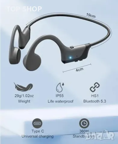 Нови Спортни безжични слушалки iKDSAW с костна проводимост, IP55, снимка 2 - Bluetooth слушалки - 49444149