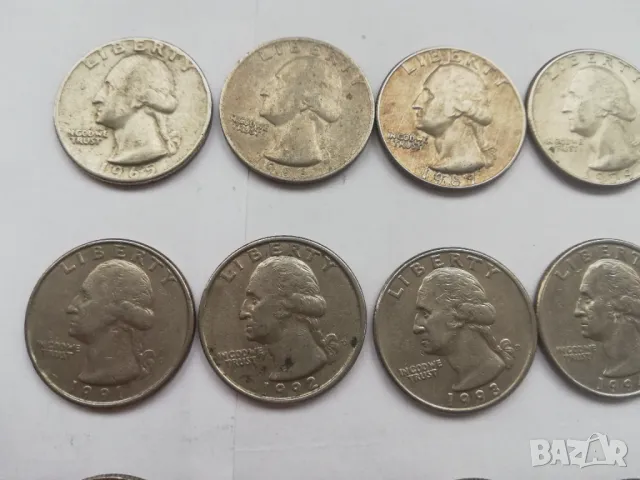 голям лот от 31 монети от 1/4 долар от различни години, снимка 8 - Нумизматика и бонистика - 48501644