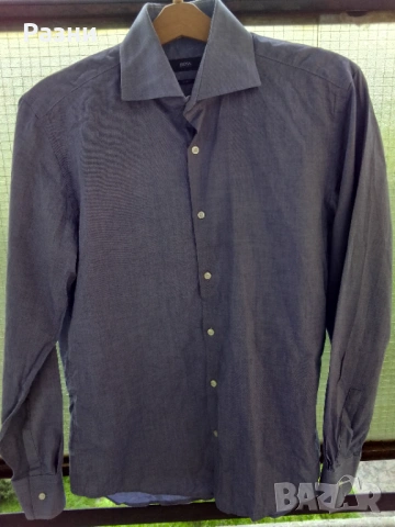 Оригинална памучна риза Hugo Boss Slim Fit (M)