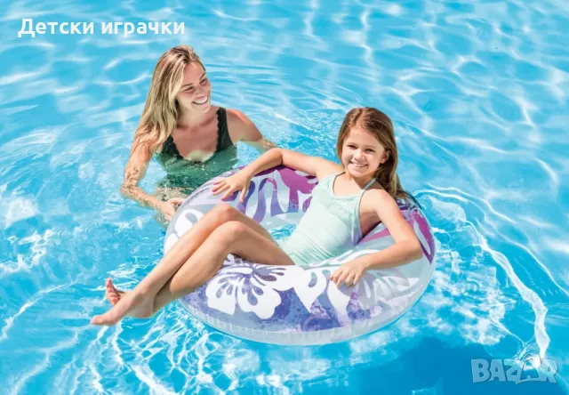 Надуваем пояс Clear Color INTEX, диаметър 91 см, PVC, тропически дизайн, 3 цвята, снимка 2 - Надуваеми играчки - 49928108