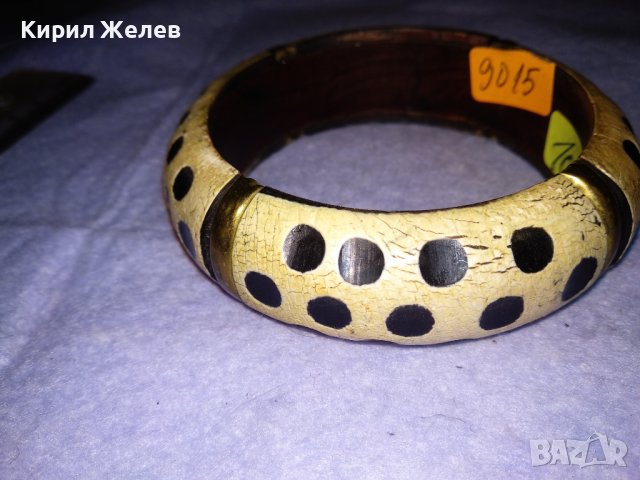 СТАРА ДЪРВЕНА РЯДКА РЪЧНА ИЗРАБОТКА РЕТРО ГРИВНА с БРОНЗОВИ ЕЛЕМЕНТИ 70011, снимка 10 - Антикварни и старинни предмети - 41202153