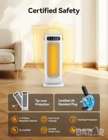 Керамична духалка 1500 W с осцилация 110°, LED дисплей и таймер, снимка 8 - Други стоки за дома - 56228523
