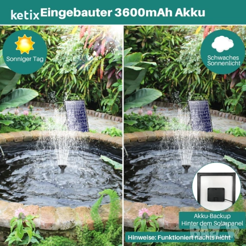 Соларен фонтан Biling 8 W, снимка 4 - Други - 53780487