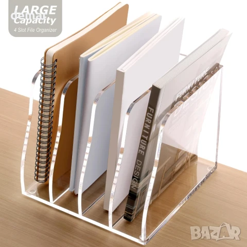 Акрилен органайзер за документи SANRUI, 4 вертикални отделения, снимка 3 - Други стоки за дома - 50445862